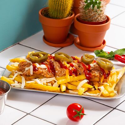 Папас Фритас Кон Поркинов Такерия Dos Amigos по цене 470 ₽