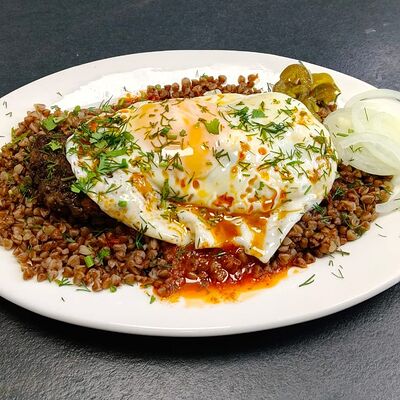 Бифштекс с гарниром в Плов халяль 1 по цене 490 ₽