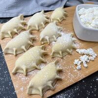 Вареники ручной лепки с творогом в Сама спекла
