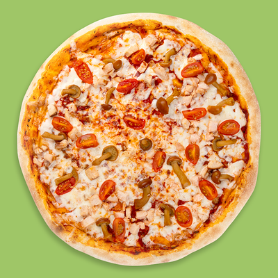 Пицца Кубанская с курицей и маринованными грибочками в Дома Пицца по цене 415 ₽