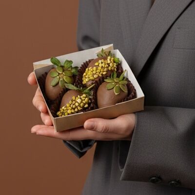 Клубника в шоколаде Презент (4 шт.) в Luna-Клубника в шоколаде по цене 900 ₽