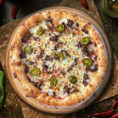 Пицца с фаршем и халапеньо в Наша пицца по цене 4190 ₸