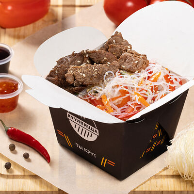 Вок Премиум Сливочная фунчоза с говядиной в Шаурма Куулпицца по цене 695 ₽