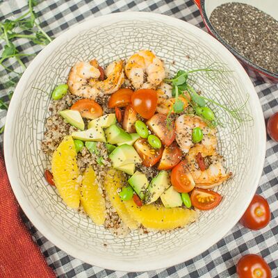 Боул с креветками и киноа в Eat fresh по цене 595 ₽