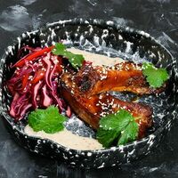 Свиные ребра BBQ с красной капустой в География