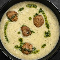 Картофельный крем-суп с фрикадельками в CAFE BAZAR