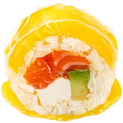 #250 ролл в рисовой бумаге с лососем и апельсином в GODZILLA по цене 12 р.