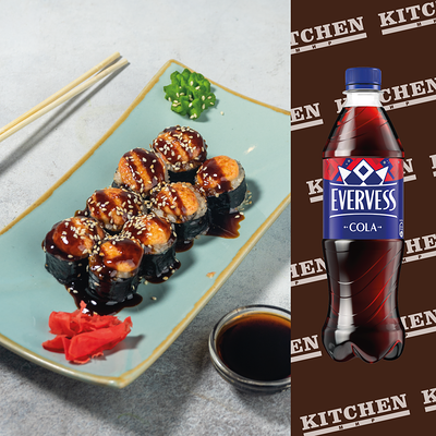 Ролл Тануки и Evervess Cola в Рестомаркет Китчен по цене 577 ₽