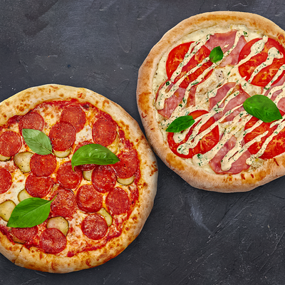 Комбо Хит 30см: Пепперони по-деревенски и Ранч с курицей и ветчиной в Пицца, паста и баста по цене 1199 ₽