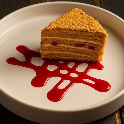 Медовик с вишней в Люблин по цене 338 ₽