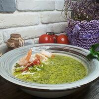 Суп сливочный с креветками и лососем в Зеленый мыс