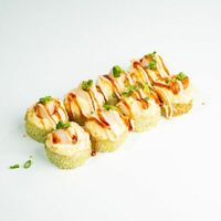 Запечённый ролл с гребешком в васаби шариках в ЁБИСАН