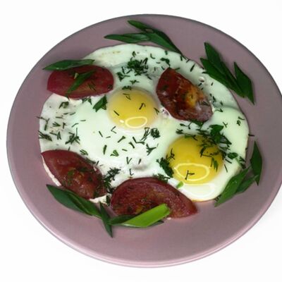 Яичница с помидорами в У Сватов по цене 220 ₽