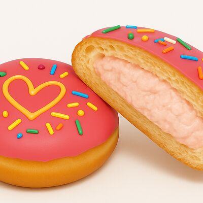 Взбитые сливки с клубникой в Пончикоф по цене 169 ₽