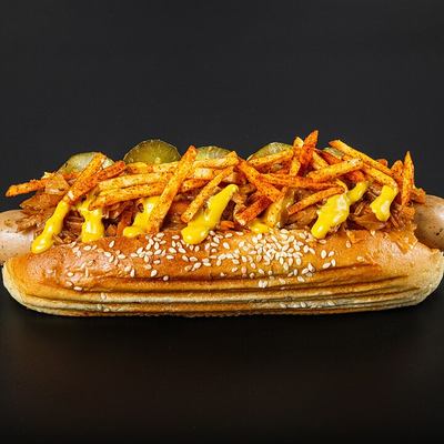 Кстати дог с капустофелем в Hot Dog Bulldog по цене 455 ₽