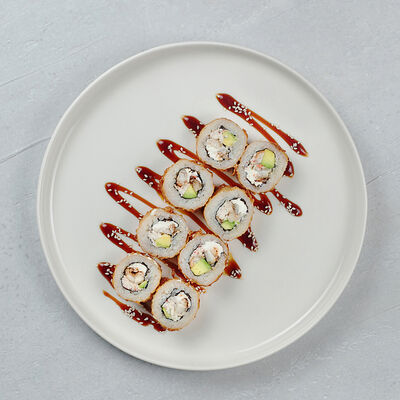 Ролл Темпура с угрем и снежным крабом в Мэджик ролл по цене 989 ₽