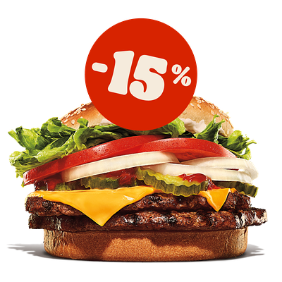 Воппер с сыром Двойной в Burger King по цене 15 р.