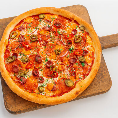 Пицца Диабло на тонком тесте в Morricone pizza & wine по цене 830 ₽