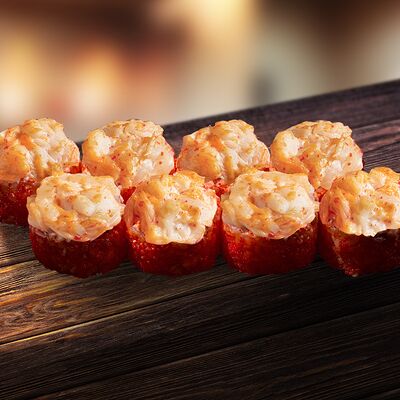 Запеченный острый ролл с крабом и гребешкомв Суши Рай по цене 970 ₽