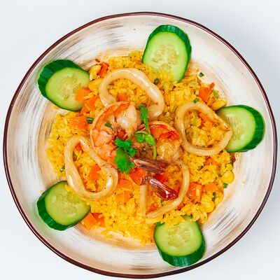 Жареный рис с морепродуктами в Thaifood bubble tea по цене 550 ₽