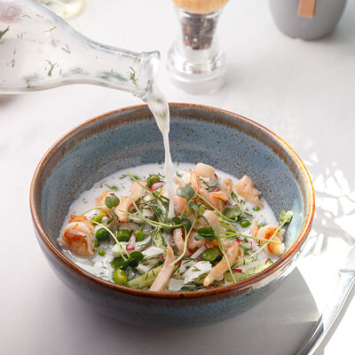 Окрошка с морепродуктами в Блеск по цене 290