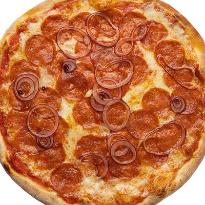 Пицца Двойная пеперони с красным луком в Cheese Knock по цене 710 ₽