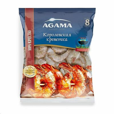 Креветки с/м Agama королевские №8 очищенные с хвостом в Азбука Вкуса Экспресс Меню по цене 1968 ₽