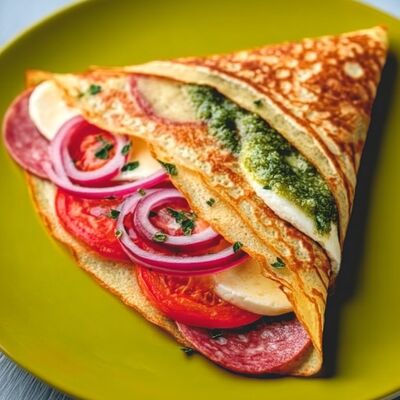 Блин Итальяно (с салями и соусом Песто) в Mистер Блин по цене 455 ₽