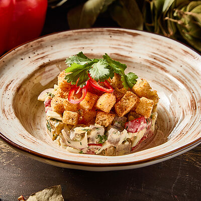 Салат с говяжьим языком в PRO.Хинкали by Novikov по цене 590 ₽