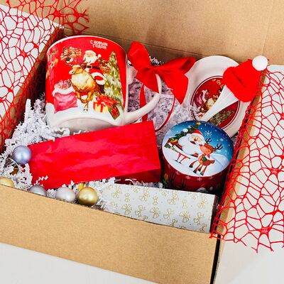 Новогодний корпоративный бокс с элитным чаем в Дарите красиво по цене 3490 ₽