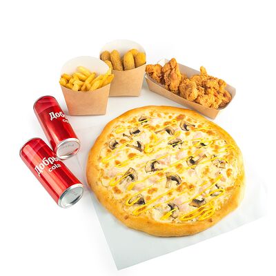 Комбо Пицца Чикен фри и Стрипсы в Чикен фри по цене 2299 ₽