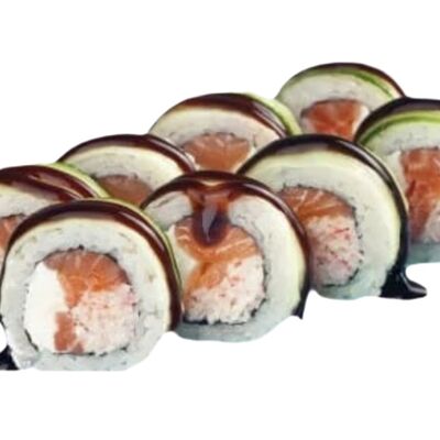 Грин ролл с лососем и крабом в Добрая кухня по цене 749 ₽