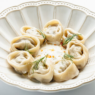 Пельмени из лося со сметаной и копченым маслом в Причал по цене 440 ₽