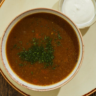 Суп из белых грибов с перловкой в Банщики по цене 690 ₽