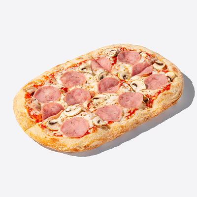 С ветчиной и грибами в Много лосося по цене 620 ₽