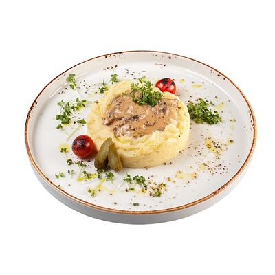 Бефстроганов из говяжьей вырезки с гарниром в Fit cafe по цене 709 ₽