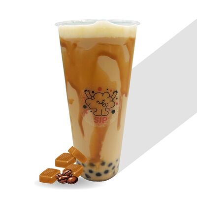 Карамельный латте с тапиокой S в Sip bubble tea по цене 420 ₽