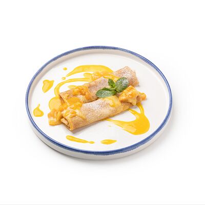 Блинчики с соусом сгущёнка-манго в Делюсь добром по цене 370 ₽