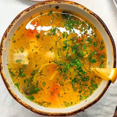 Уха из лосося и судакав Шафран по цене 740 ₽