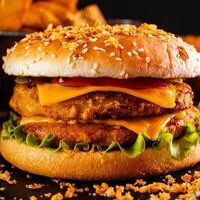 Двойной сырный бургер с курицей в Point#pita