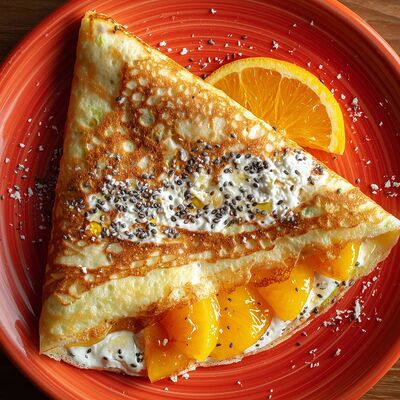 Блин Персиковый чизкейк в Mистер Блин по цене 455 ₽