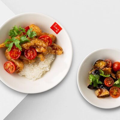 Сет Двойное удовольствие Хрустящая курочка и баклажаны по-тайски в Том Ям по цене 2540 ₽