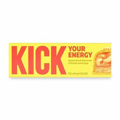 Батончик Kick арахисовый в белом шоколаде в Азбука Вкуса Экспресс Меню по цене 165 ₽