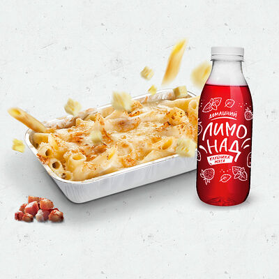 Мак&Чиз с беконом и Лимонад Клубника-мята в Pizza HeartPizza Hut по цене 309