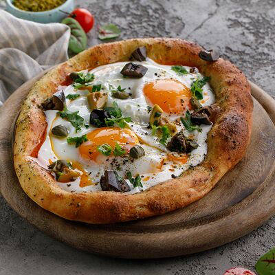 Яичница в хлебной лепёшке в Баклажан в ТЦ 