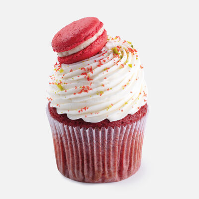 Big капкейк красный бархат с клубникой в Udcкафе Upside Down Cake по цене 290 ₽