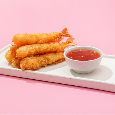 Тигровые креветки темпура с соусом свит чилив Ихтус по цене 500