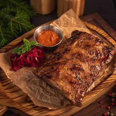 Свиные ребра в горчичном маринаде в Реберня по цене 950 ₽