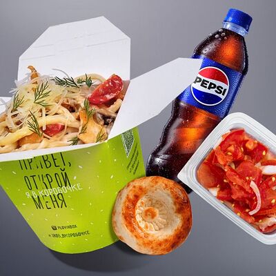 Комбо Лапша в сливочном соусе в #ПЛОВ_ВКОРОБОЧКЕ по цене 3990 ₸