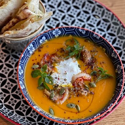 Суп Тыквенный с креветками в Maroon по цене 950 ₽